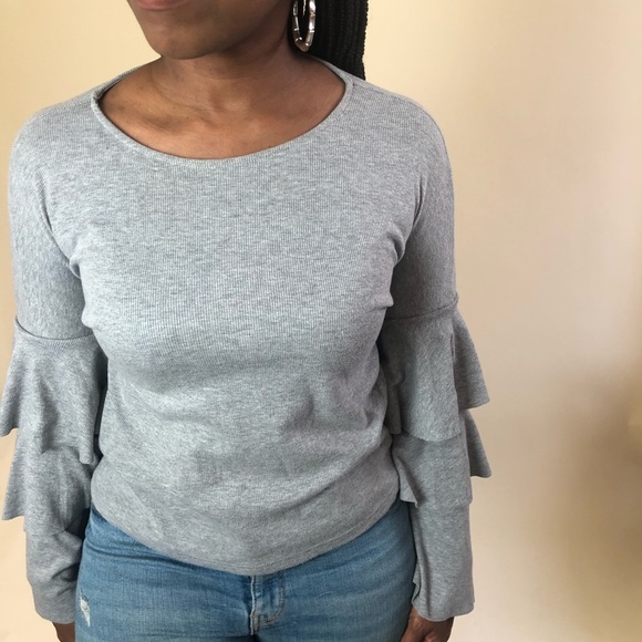 Tiered Sleeve Ribbed Long SleeveTop - Picture 13 of 15